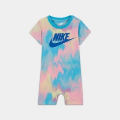 Girls' Infant Nike Club Printed Romper Ocean Bliss - 06K459 U5V