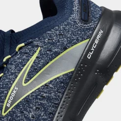 Men's Brooks Glycerin StealthFit 20 Running Shoes Blue/Ebony/Lime - 1103841D 404 -Sports Fashion 1103841D 404 P3