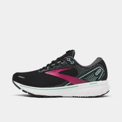 Women's Brooks Ghost 14 Running Shoes Black/Pink/Yucca - 1203561B 013