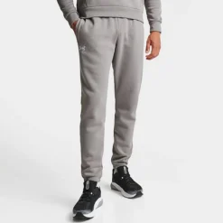 Men's Under Armour Essential Fleece Jogger Pants Pewter/White - 1373882 294