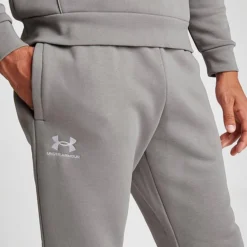 Men's Under Armour Essential Fleece Jogger Pants Pewter/White - 1373882 294 -Sports Fashion 1373882 294 M5
