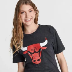 Women's Mitchell And Ness Chicago Bulls NBA Moment T-Shirt Black - 22169CBU BLK -Sports Fashion 22169CBU BLK M4