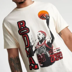 Dennis Rodman Grunge Rebound Graphic T-Shirt Cream - 22596100 100 -Sports Fashion 22596100 100 M5