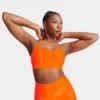 Women's P.E Nation Hype Sports Bra Shocking Orange - 23PE1C35 800