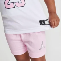 Nike Girls' Toddler Jordan AJ23 Jersey And Shorts Set White/Pink - 257559 A9Y -Sports Fashion 257559 A9Y M6