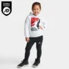 Nike Girls' Toddler Jordan Block HD Shine Hoodie And Leggings Set White/Black/Gym Red - 25B946 023