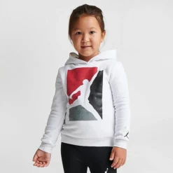 Nike Girls' Toddler Jordan Block HD Shine Hoodie And Leggings Set White/Black/Gym Red - 25B946 023 -Sports Fashion 25B946 023 M3