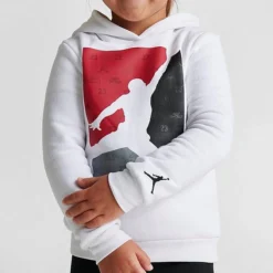 Nike Girls' Toddler Jordan Block HD Shine Hoodie And Leggings Set White/Black/Gym Red - 25B946 023 -Sports Fashion 25B946 023 M5