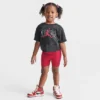 Nike Girls' Toddler Jordan Flight T-Shirt And Bike Shorts Set Black/Red - 25C299 R78