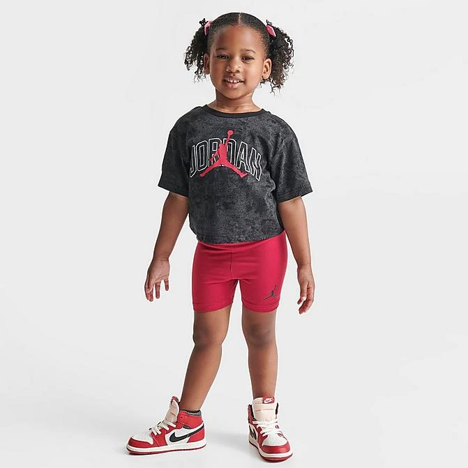 Nike Girls' Toddler Jordan Flight T-Shirt And Bike Shorts Set Black/Red - 25C299 R78 1 Nike Girls' Toddler Jordan Flight T-Shirt And Bike Shorts Set Black/Red - 25C299 R78