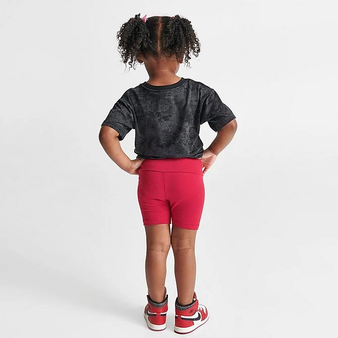 Nike Girls' Toddler Jordan Flight T-Shirt And Bike Shorts Set Black/Red - 25C299 R78 2 Nike Girls' Toddler Jordan Flight T-Shirt And Bike Shorts Set Black/Red - 25C299 R78 - Image 2