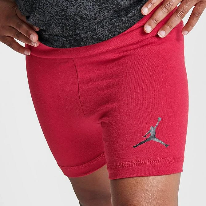 Nike Girls' Toddler Jordan Flight T-Shirt And Bike Shorts Set Black/Red - 25C299 R78 6 Nike Girls' Toddler Jordan Flight T-Shirt And Bike Shorts Set Black/Red - 25C299 R78 - Image 6