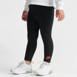 Girls' Toddler Nike Glow Time Crewneck Sweatshirt And Leggings Set White/Black/Light Crimson/Pink Glaze - 26K155 023 -Sports Fashion 26K155 023 M4
