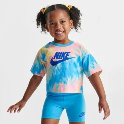 Girls' Toddler Nike Digi Tie-Dye T-Shirt And Bike Shorts Set Tie-Dye/Light Blue - 26K457 F85 8 Girls' Toddler Nike Digi Tie-Dye T-Shirt And Bike Shorts Set Tie-Dye/Light Blue - 26K457 F85 -Sports Fashion 26K457 F85 M3
