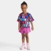 Girls' Toddler Nike T-Shirt And Knit Shorts Set Active Fuchsia - 26K551 A9X