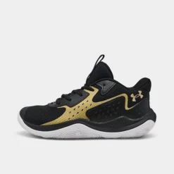 Little Kids' Under Armour Jet 23 Basketball Shoes Black/Metallic Gold - 3026636Â 001