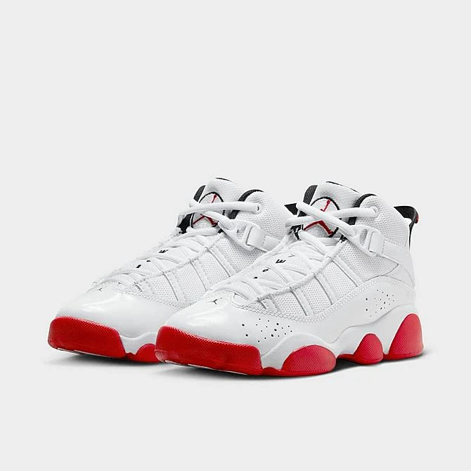 Nike Little Kids' Air Jordan 6 Rings Basketball Shoes White/Black/University Red - 323432 160 2 Nike Little Kids' Air Jordan 6 Rings Basketball Shoes White/Black/University Red - 323432 160 - Image 2