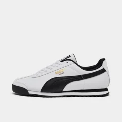 Men's Puma Roma Classic Casual Shoes White/Black - 35357204 WHT