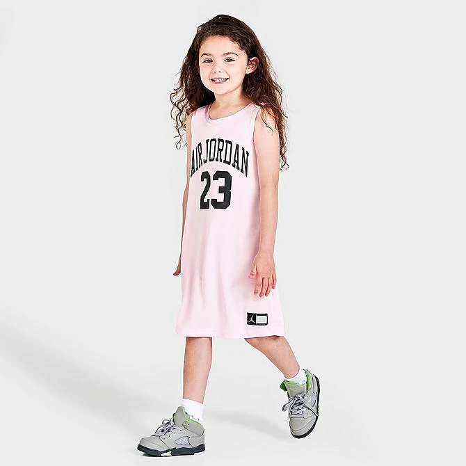 Nike Girls' Little Kids' Air Jordan 23 Jersey Dress Light Pink/Black - 35B320 A9Y 2 Nike Girls' Little Kids' Air Jordan 23 Jersey Dress Light Pink/Black - 35B320 A9Y - Image 2