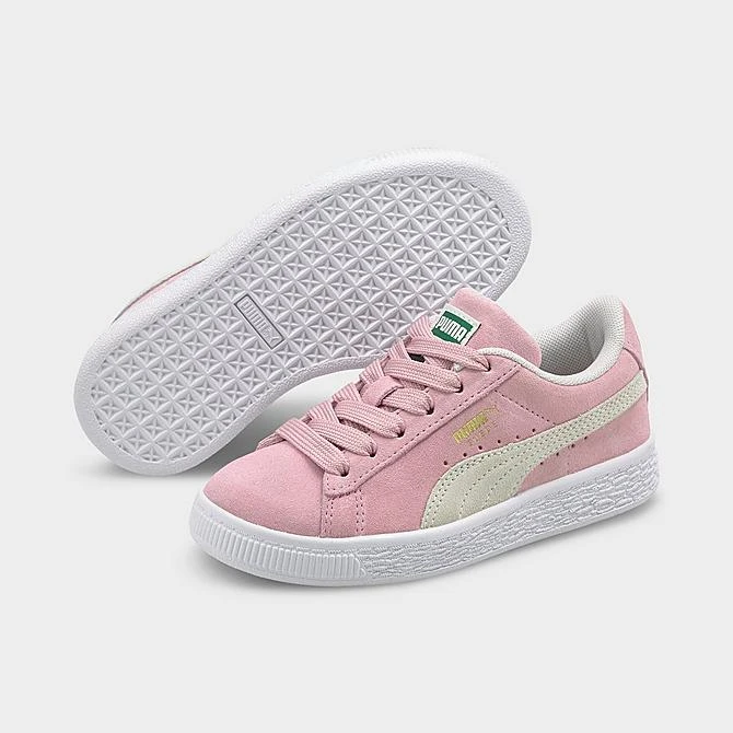 Girls' Little Kids' Puma Suede Classic XXI JR Casual Shoes Pink Lady/Puma White - 38056105 690 2 Girls' Little Kids' Puma Suede Classic XXI JR Casual Shoes Pink Lady/Puma White - 38056105 690 - Image 2