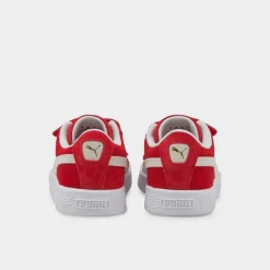 Little Kids' Puma Suede Classic XXI V Hook-and-Loop Casual Shoes High Risk Red/Puma White - 38056302 600 -Sports Fashion 38056302 600 P4