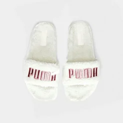 Women's Puma Leadcat 2.0 Sherpa Slide Sandals Marshmallow/Rose Gold - 38516101 100 -Sports Fashion 38516101 100 P5