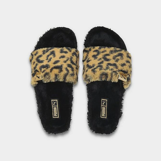 Women's Puma Leadcat 2.0 Fluff Safari Slide Sandals Puma Black/Pale Khaki - 38580402 001 5 Women's Puma Leadcat 2.0 Fluff Safari Slide Sandals Puma Black/Pale Khaki - 38580402 001 - Image 5