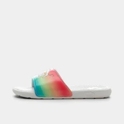 Little Kids' Puma Cool Cat Bright Ombre Slide Sandals Puma White/Blue Atoll/Sunny Lime/Bubblegum - 38591701Â 100