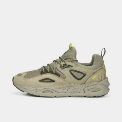Men's Puma TRC Blaze Elevated Hiker Low Hiking Shoes Birch Tree/Green Moss - 39016102 280