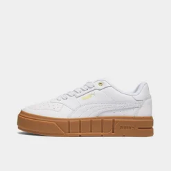Women's Puma Cali Court Leather Casual Shoes Puma White/Puma White/Puma Gold - 39380209 100