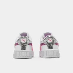 Girls' Little Kids' Puma Carina 2.0 Casual Shoes White/Pink/Silver - 39387701 100 -Sports Fashion 39387701 100 P4