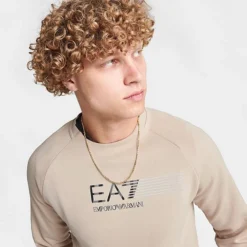 Men's Emporio Armani EA7 Ventus Crewneck Sweatshirt Oxford Tan - 3RPM41 264 -Sports Fashion 3RPM41 264 M5