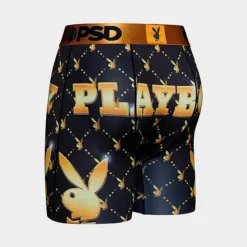Men's PSD Monogram Lux Playboy Underwear Black/Gold - 42218001 001 -Sports Fashion 42218001 001 P3