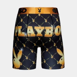 Men's PSD Monogram Lux Playboy Underwear Black/Gold - 42218001 001 -Sports Fashion 42218001 001 P4