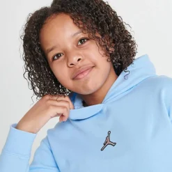 Nike Girls' Jordan Essentials Pullover Hoodie Ice Blue - 45B081 M60 -Sports Fashion 45B081 M60 M5