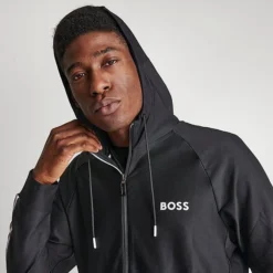 Men's Hugo Boss X Matteo Berrettini Logo Track Hoodie Black - 50482369 001 -Sports Fashion 50482369 001 M5