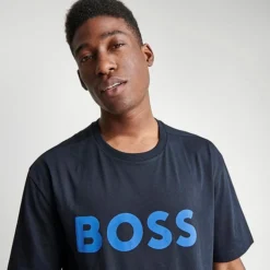 Men's Hugo Boss Logo Print T-Shirt Dark Blue - 50483774 402 -Sports Fashion 50483774 402 M5