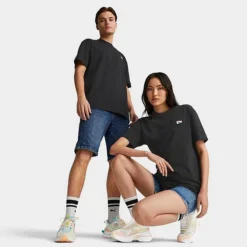 Puma Downtown Pride Embroidered Logo T-Shirt Puma Black - 53830801 001