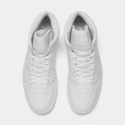 Nike Air Jordan Retro 1 Mid Casual Shoes White/White/White - 554724 136 -Sports Fashion 554724 136 P5