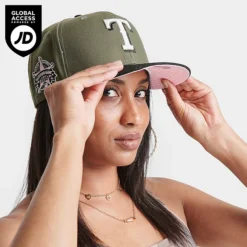 New Era Texas Rangers MLB Olive 9FIFTY Snapback Hat Olive - 60363613 300