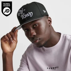 New Era Chi-Town Script Icon 9FIFTY Snapback Hat Black - 60363643 001