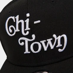 New Era Chi-Town Script Icon 9FIFTY Snapback Hat Black - 60363643 001 -Sports Fashion 60363643 001 P5