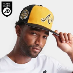 New Era Atlanta Braves MLB Black & Yellow 9FIFTY Snapback Hat Yellow/Black - 60422419 700