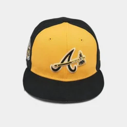 New Era Atlanta Braves MLB Black & Yellow 9FIFTY Snapback Hat Yellow/Black - 60422419 700 -Sports Fashion 60422419 700 P3