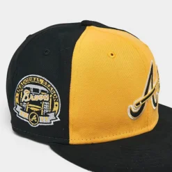 New Era Atlanta Braves MLB Black & Yellow 9FIFTY Snapback Hat Yellow/Black - 60422419 700 -Sports Fashion 60422419 700 P5