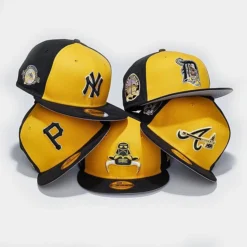 New Era Atlanta Braves MLB Black & Yellow 9FIFTY Snapback Hat Yellow/Black - 60422419 700 -Sports Fashion 60422419 700 P6