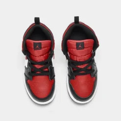 Nike Boys' Toddler Air Jordan Retro 1 Mid Casual Shoes Black/Fire Red/White - 640735 079 -Sports Fashion 640735 079 P5