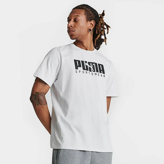 Men's Puma Sportswear Logo T-Shirt White/Black - 67712472 060 1 Men's Puma Sportswear Logo T-Shirt White/Black - 67712472 060