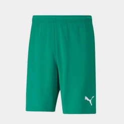 Men's Puma TeamRISE Soccer Shorts Pepper Green/Puma White - 70494205 300