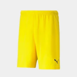 Men's Puma TeamRISE Soccer Shorts Cyber Yellow/Puma Black - 70494207 700
